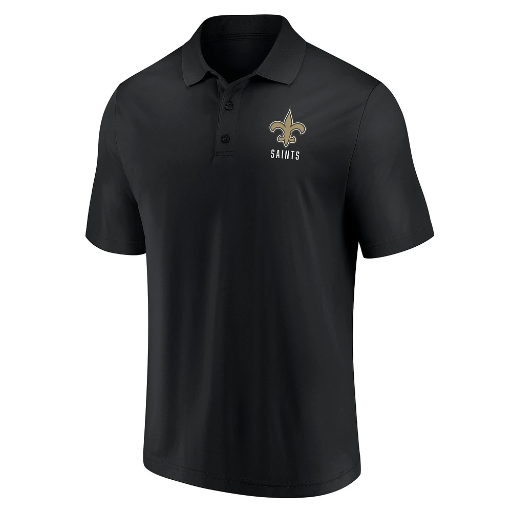 Ensemble de deux polos Lockup New Orleans Saints Fanatics blanc/noir pour hommes