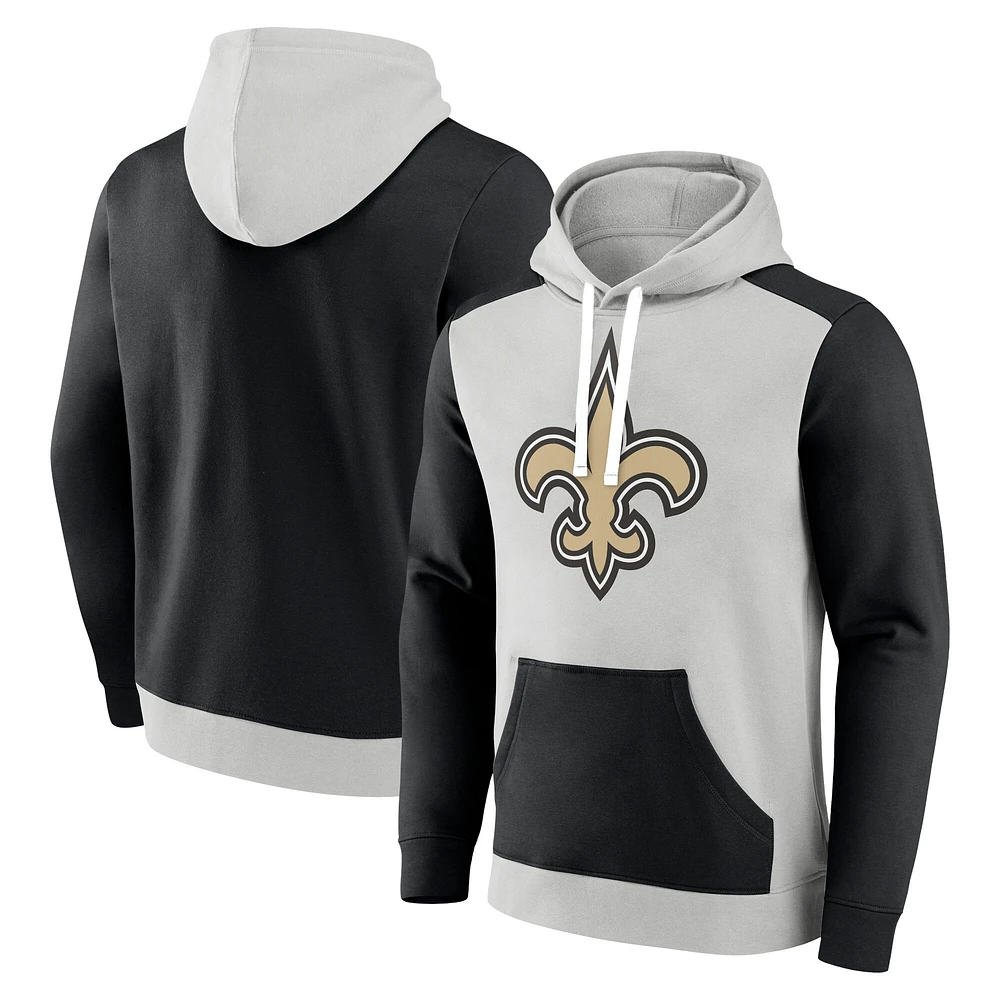 Sweat à capuche Fanatics blanc/noir New Orleans Saints Primary Arctic pour hommes