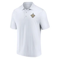 Polo à composants New Orleans Saints blanc Fanatics pour homme