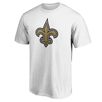 T-shirt blanc de l'équipe avec logo principal des New Orleans Saints Fanatics pour hommes