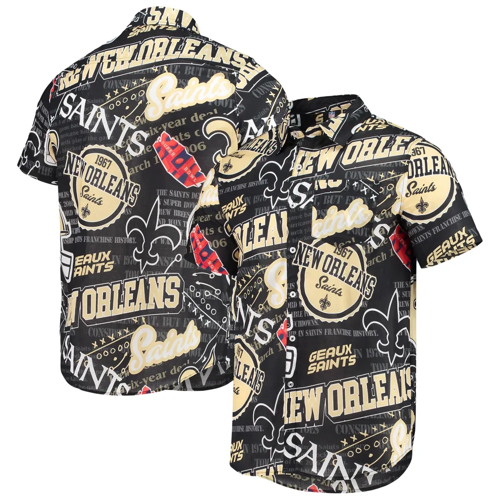 Men's NFL x Darius Rucker Collection by Fanatics Gray New Orleans Saints  Chambray Button-Up Long Sleeve Shirt