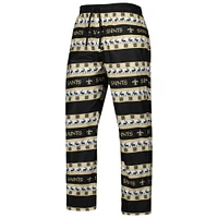 Ensemble de pyjama noir FOCO New Orleans Saints Wordmark Ugly pour homme