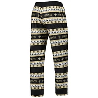 Men's  FOCO Black New Orleans Saints Wordmark Ugly Pajama Set