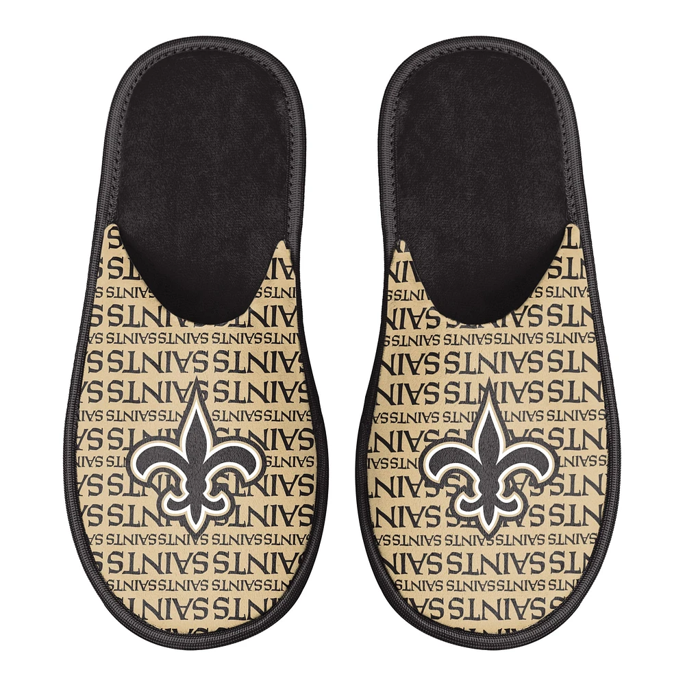 Men's FOCO New Orleans Saints Scuff Logo Slide Slippers