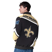 Men's G-III Extreme  Black New Orleans Saints Maximum Racing Full-Snap Jacket