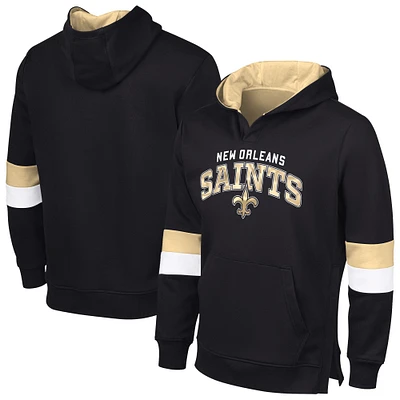 Men's G-III Sports by Carl Banks Black/Gold New Orleans Saints Adaptive Faceoff Pullover Hoodie