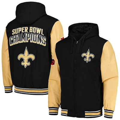 Men's G-III Sports by Carl Banks Black/Gold New Orleans Saints Player Option Full-Zip Hoodie