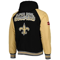 G-III Sports by Carl Banks pour homme Black New Orleans Saints Defender Raglan Full-Zip Hoodie Varsity Jacket