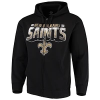 Sweat à capuche entièrement zippé G-III Sports by Carl Banks New Orleans Saints pour homme, noir