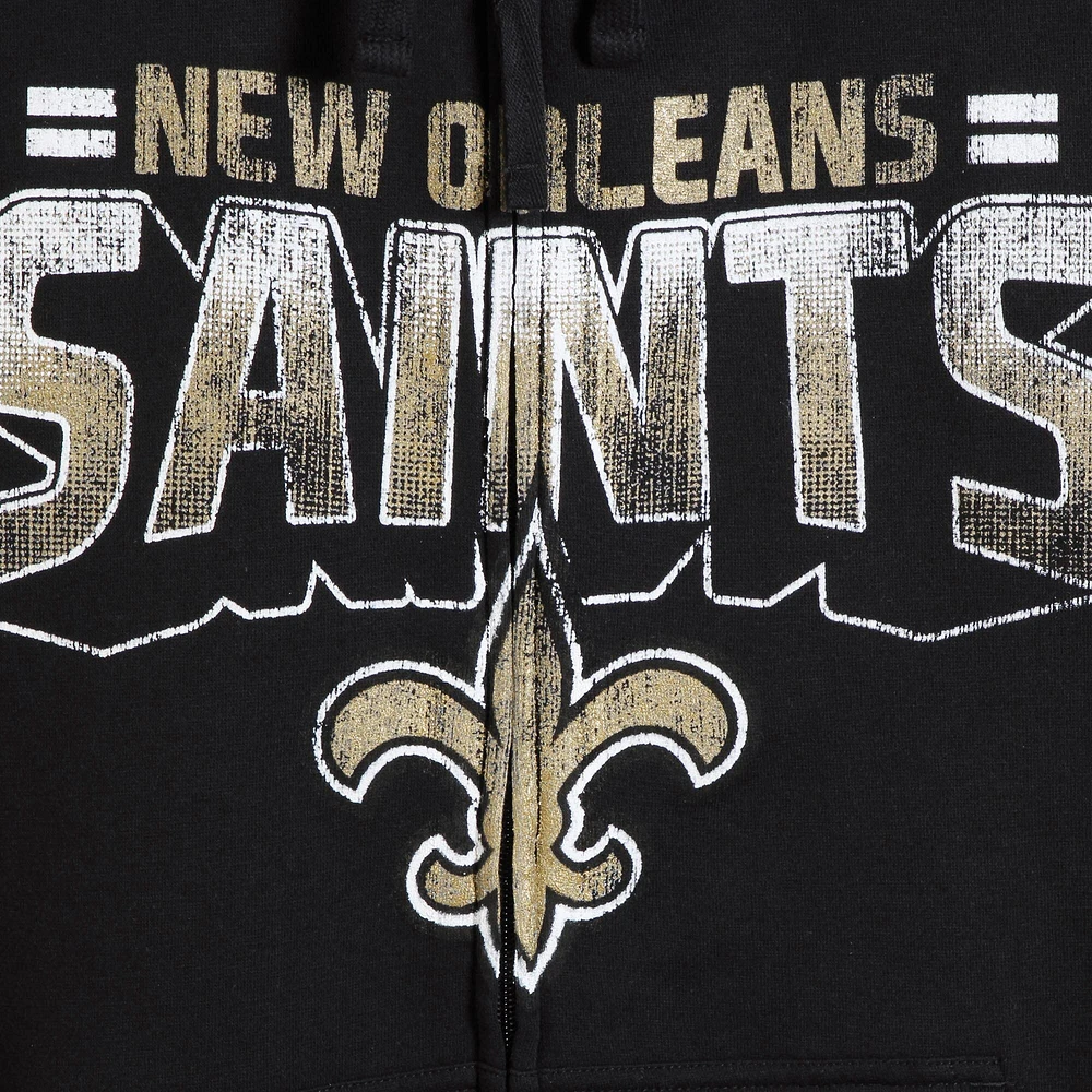 Sweat à capuche entièrement zippé G-III Sports by Carl Banks New Orleans Saints pour homme, noir