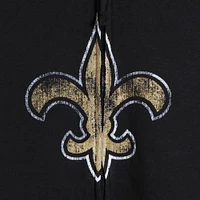 Sweat à capuche entièrement zippé avec logo principal des Saints de la Nouvelle-Orléans G-III Sports by Carl Banks pour homme, noir