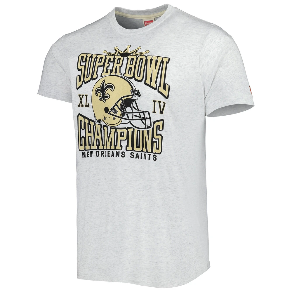 Men's Homage Ash New Orleans Saints Champs Hyper Local Tri-Blend T-Shirt