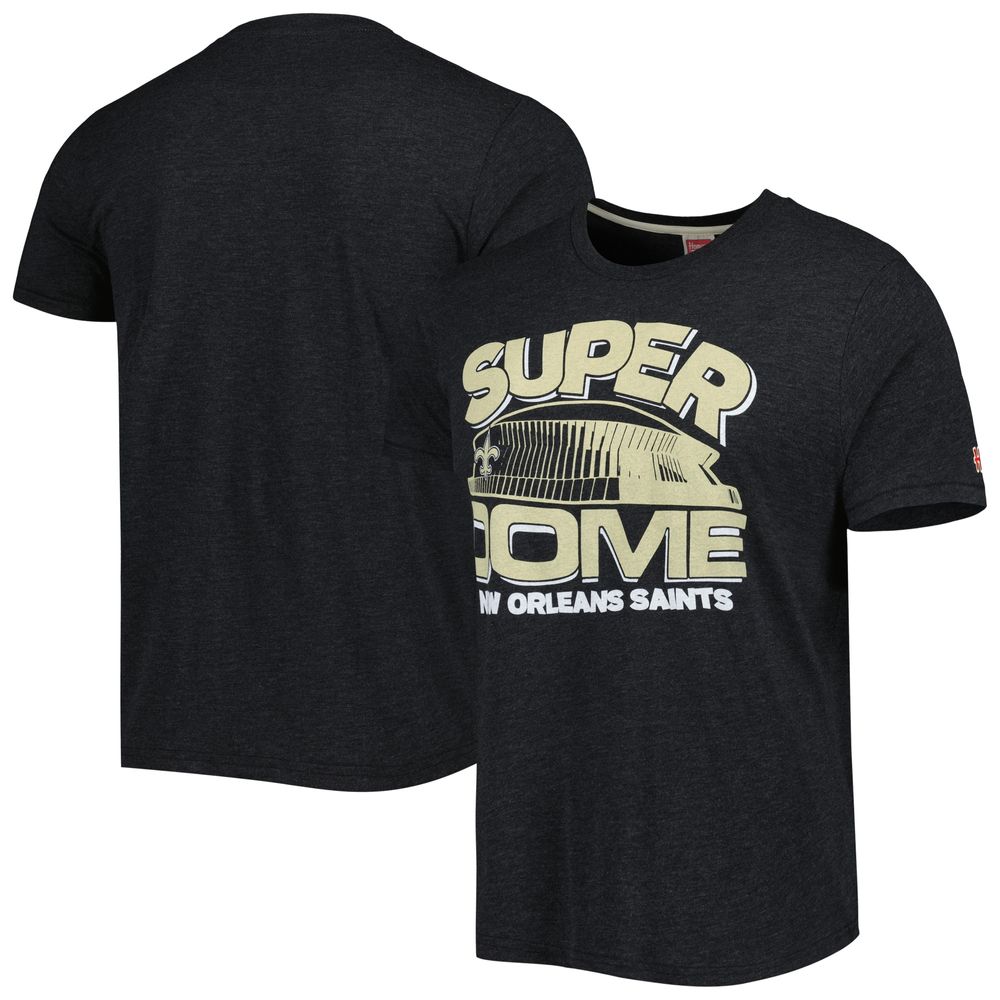 Men's Homage Black New Orleans Saints Superdome Hyper Local Tri-Blend T-Shirt