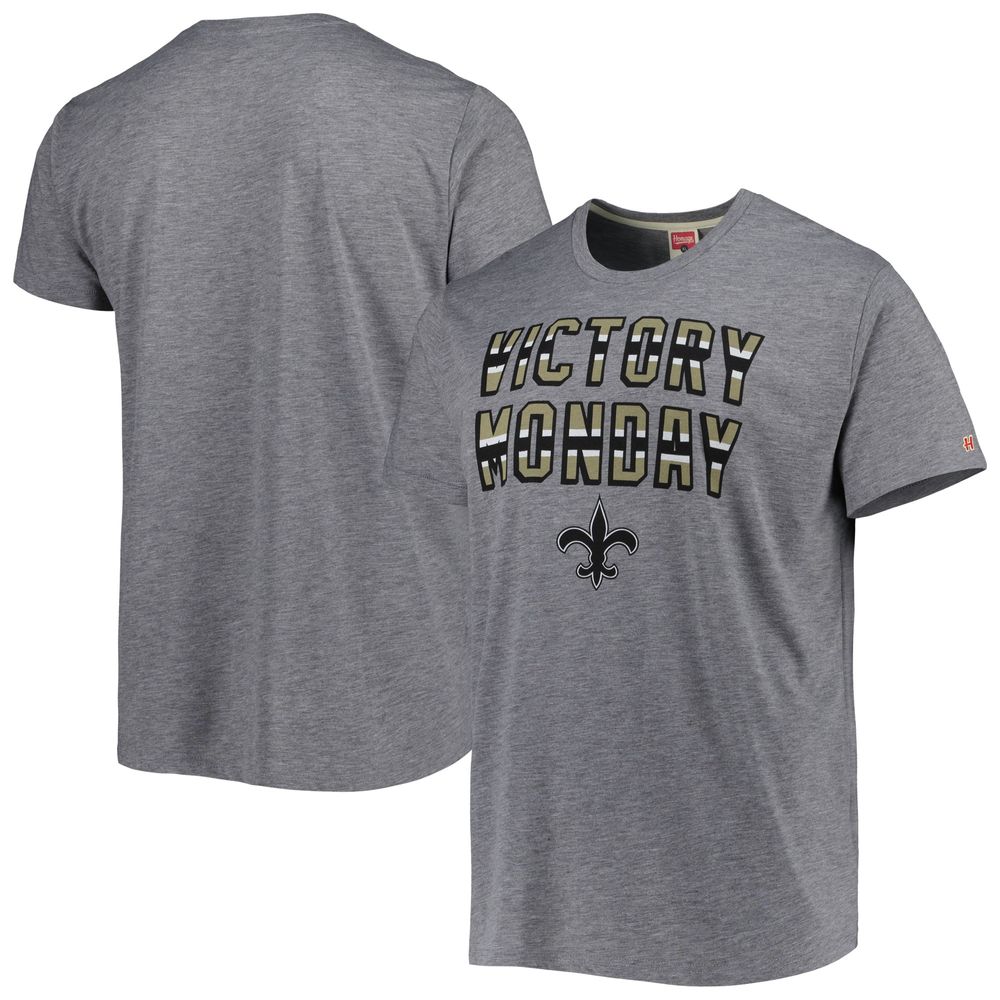 Men's Homage Gray New Orleans Saints Victory Monday Tri-Blend T-Shirt