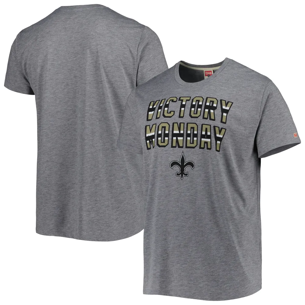 T-shirt triple mélange Victory Monday des Saints de la Nouvelle-Orléans Homage gris pour homme