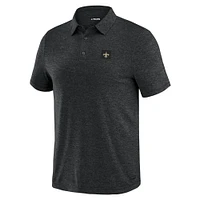 Polo noir J. Palmer pour homme avec quatre points New Orleans Saints