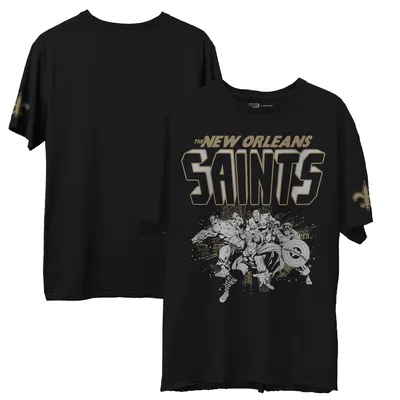 Men's Black/Gold New Orleans Saints Big & Tall Colorblocked T-Shirt