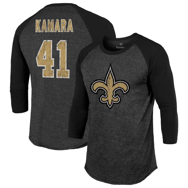 Women's Majestic Threads Tyrann Mathieu Black New Orleans Saints Name & Number Raglan 3/4 Sleeve T-Shirt Size: Small