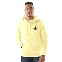 Men's Margaritaville  Gold New Orleans Saints Time Flies Garment Dyed Pullover Hoodie