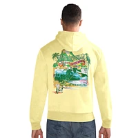 Men's Margaritaville  Gold New Orleans Saints Time Flies Garment Dyed Pullover Hoodie