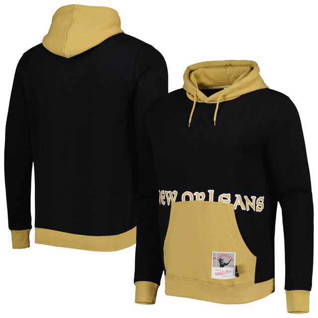 Chandail à capuchon Big Face 5.0 des Saints de la Nouvelle-Orléans Mitchell & Ness pour homme, noir