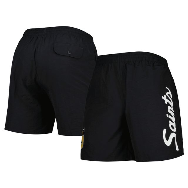 Short en nylon pour homme Mitchell & Ness Team Essentials des Saints de la Nouvelle-Orléans, noir