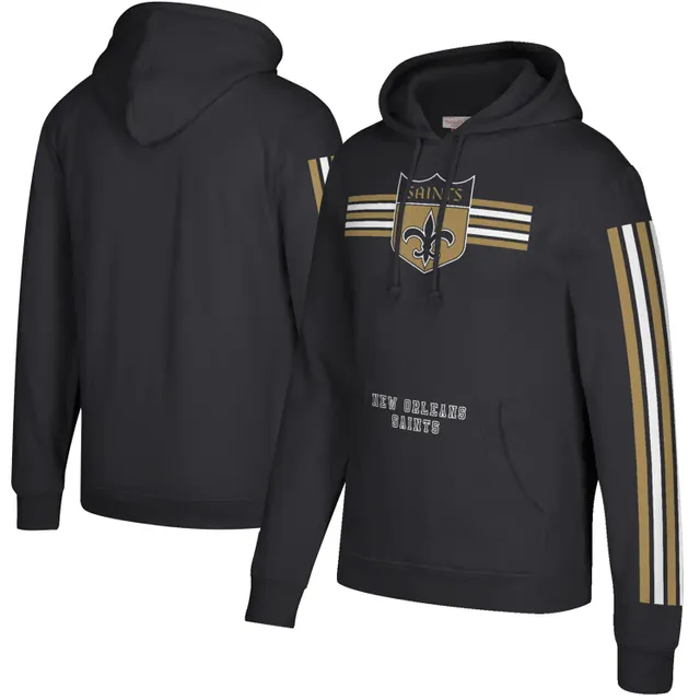 Youth Mitchell & Ness Black New Orleans Saints Big Face Pullover Hoodie 