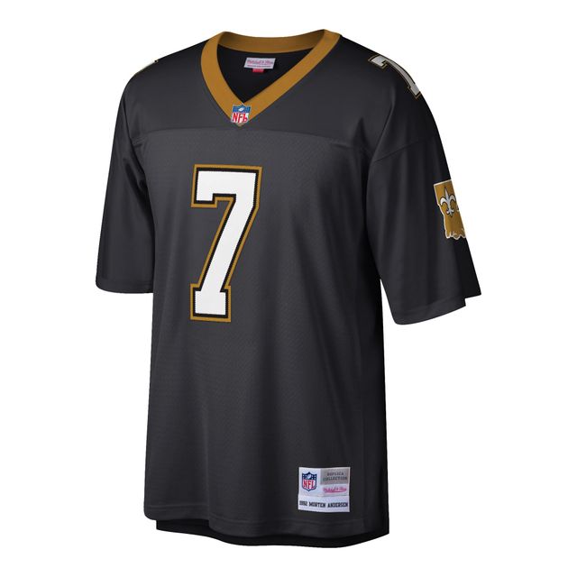 Maillot réplique Mitchell & Ness Morten Andersen noir pour hommes des Saints de la Nouvelle-Orléans, joueur retraité Legacy