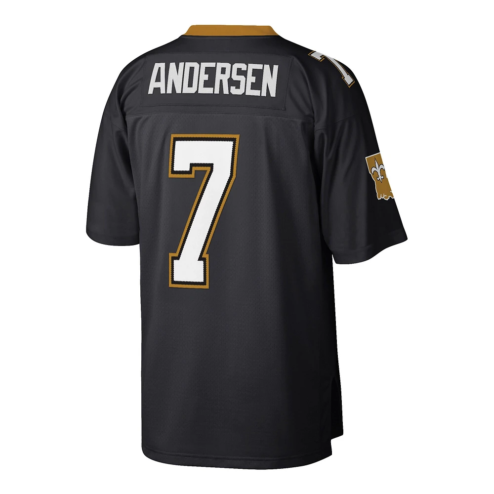 Men's Mitchell & Ness Morten Andersen Black New Orleans Saints Retired Player Legacy Replica Jersey