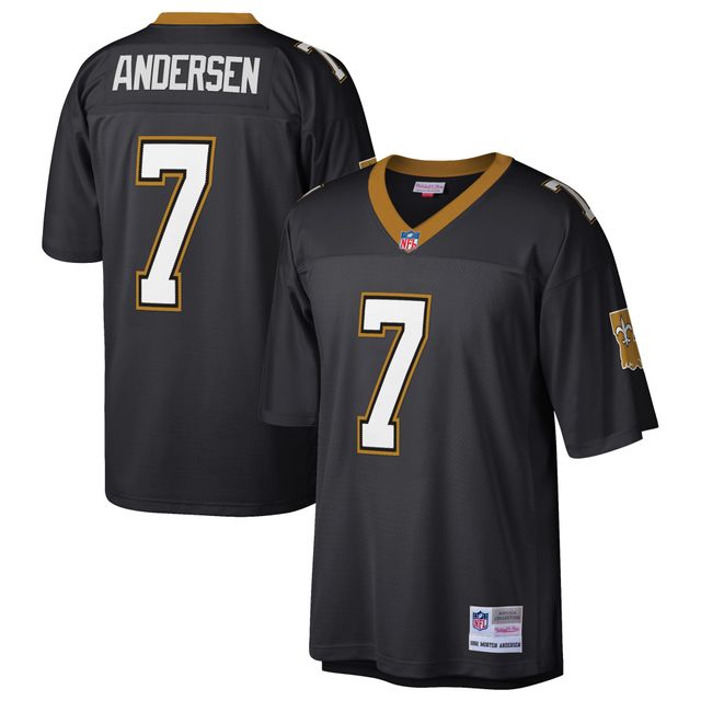 Maillot réplique Mitchell & Ness Morten Andersen noir pour hommes des Saints de la Nouvelle-Orléans, joueur retraité Legacy