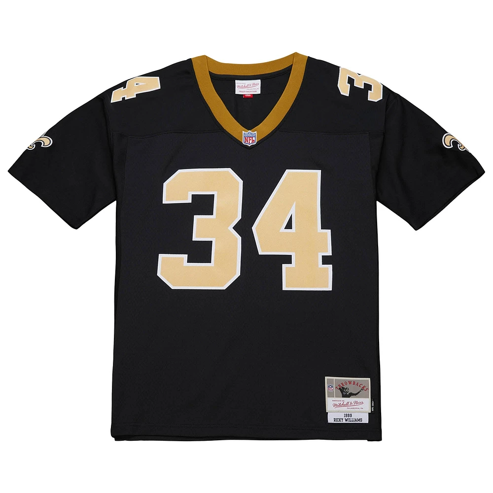 Maillot réplique noir Mitchell & Ness Ricky Williams New Orleans Saints 1999 Legacy pour homme