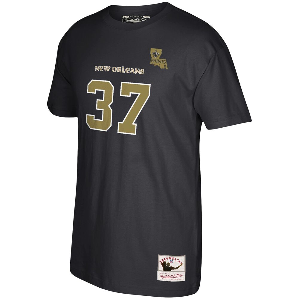 Men's Mitchell & Ness Steve Gleason Black New Orleans Saints 2006 Retired Player Name Number T-Shirt