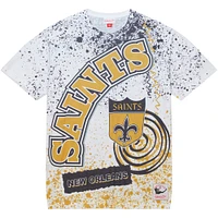 Men's Mitchell & Ness White New Orleans Saints Team Burst Sublimated T-Shirt