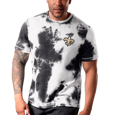 T-shirt MSX by Michael Strahan noir New Orleans Saints Freestyle Tie-Dye pour homme