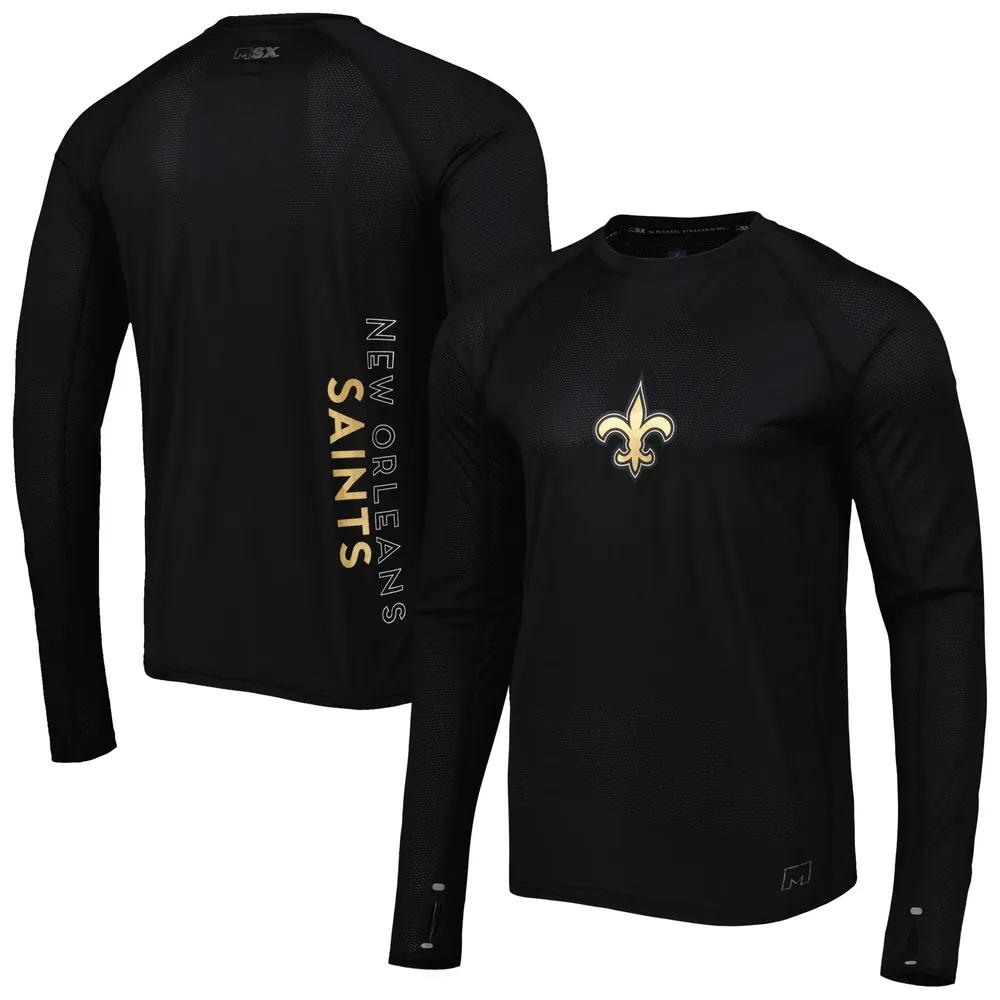 MSX by Michael Strahan Men's Black New Orleans Saints Camo Long Sleeve T-Shirt - Black