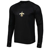 Men's MSX by Michael Strahan Black New Orleans Saints Interval Long Sleeve Raglan T-Shirt