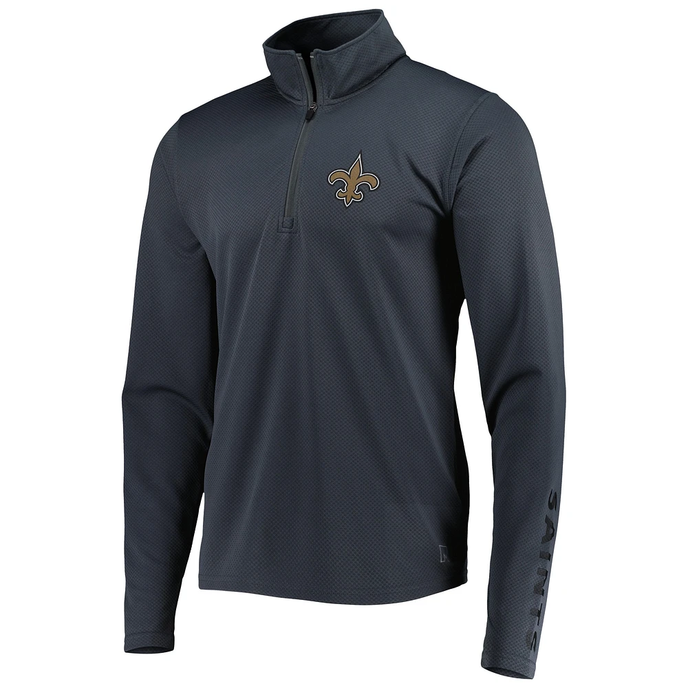 Men's MSX by Michael Strahan Charcoal New Orleans Saints Half-Zip Pullover
