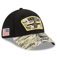 Men's New Era Black/Camo Orleans Saints 2021 Salute To Service - 39THIRTY Flex Hat
