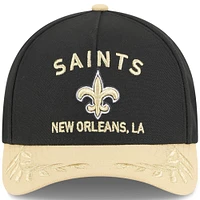 Men's New Era Black/Gold New Orleans Saints 2025 NFL Draft 9FORTY M-Crown A-Frame Adjustable Hat