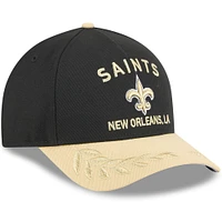Men's New Era Black/Gold New Orleans Saints 2025 NFL Draft 9FORTY M-Crown A-Frame Adjustable Hat