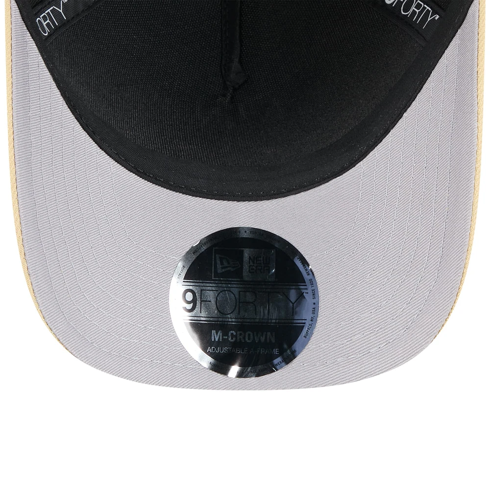 Men's New Era Black/Gold New Orleans Saints 2025 NFL Draft 9FORTY M-Crown A-Frame Adjustable Hat