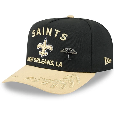 Men's New Era Black/Gold Orleans Saints 2025 NFL Draft On Stage A-Frame 59FIFTY Fitted Hat