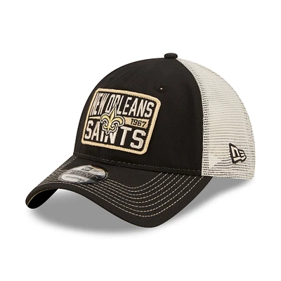 Men's New Era  Black/Natural New Orleans Saints  Devoted Trucker 9TWENTY Snapback Hat