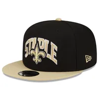 Men's New Era Black/Vegas Gold New Orleans Saints NFL x Staple Collection  9FIFTY Snapback Adjustable