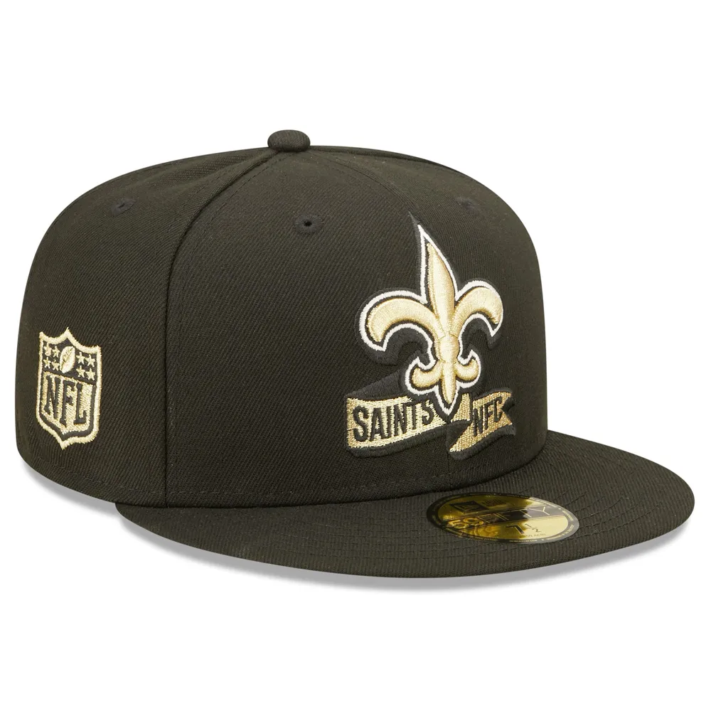 NFL Football NEW ORLEANS SAINTS Black Gold Embroidered Polyester