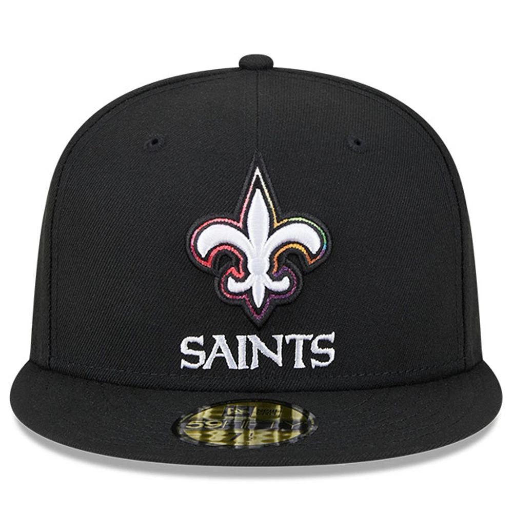 Casquette ajustée New Era Orleans Saints 2023 NFL Crucial Catch 59FIFTY pour homme noire