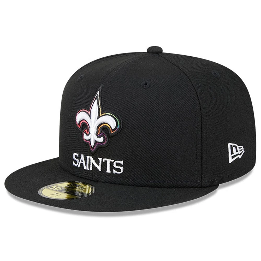 Casquette ajustée New Era Orleans Saints 2023 NFL Crucial Catch 59FIFTY pour homme noire