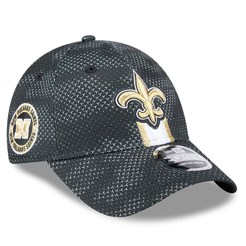 Men's New Era Black New Orleans Saints 2024 Sideline 9FORTY Stretch-Snap Hat