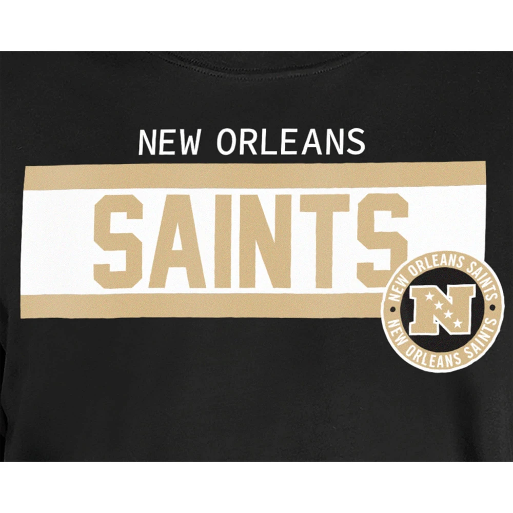 Men's New Era  Black Orleans Saints 3rd Down High Density Print T-Shirt