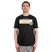 T-shirt New Era noir à imprimé haute densité Orleans Saints 3rd Down pour homme